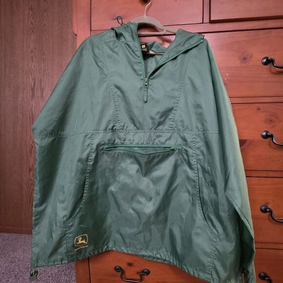 John Deere Other - John Deere Mens Sz XXL Green 1/4 Zip Pullover Windbreaker Lightweight Raincoat